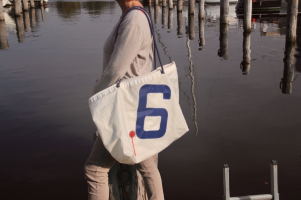 Segeltuchtasche große Beachtasche blauer 6